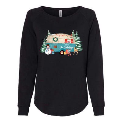 Home For The Christmas Holidays RV Trailer Womens California Wash Sweatshirt