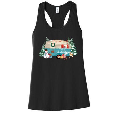 Home For The Christmas Holidays RV Trailer Women's Racerback Tank