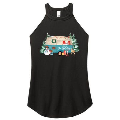 Home For The Christmas Holidays RV Trailer Women's Perfect Tri Rocker Tank