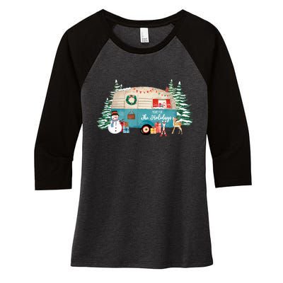 Home For The Christmas Holidays RV Trailer Women's Tri-Blend 3/4-Sleeve Raglan Shirt