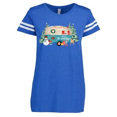 Home For The Christmas Holidays RV Trailer Enza Ladies Jersey Football T-Shirt