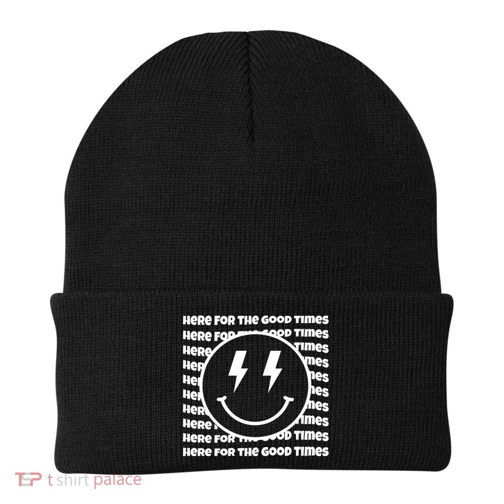 Here For The Good Times Retro Smile Beanie