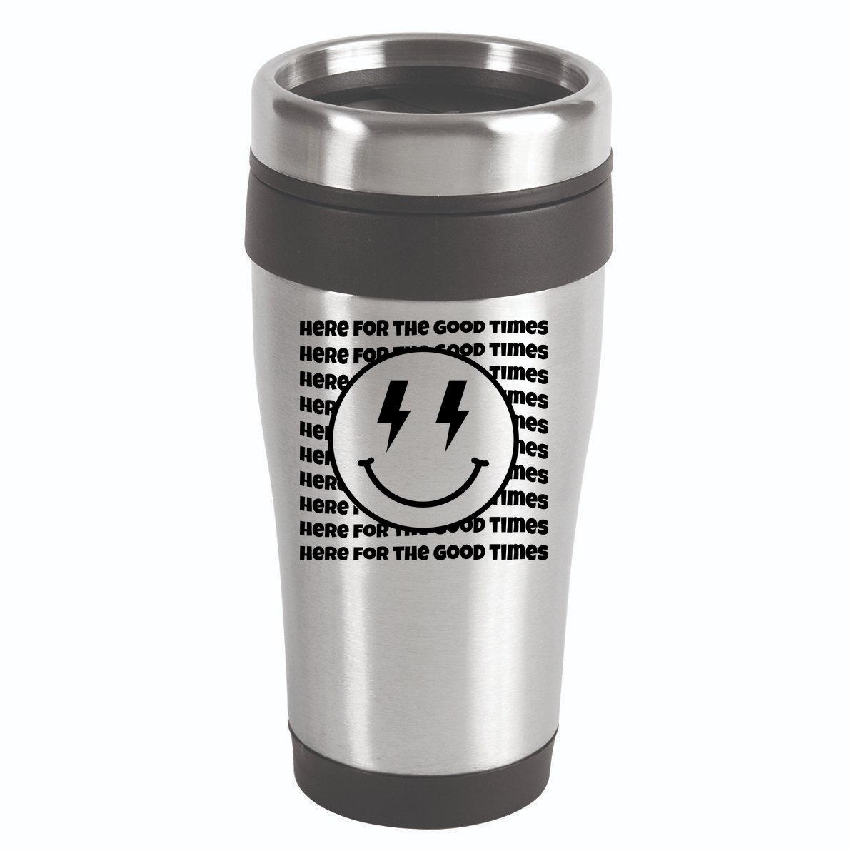 Here For The Good Times Retro Smile 16oz Travel Tumbler