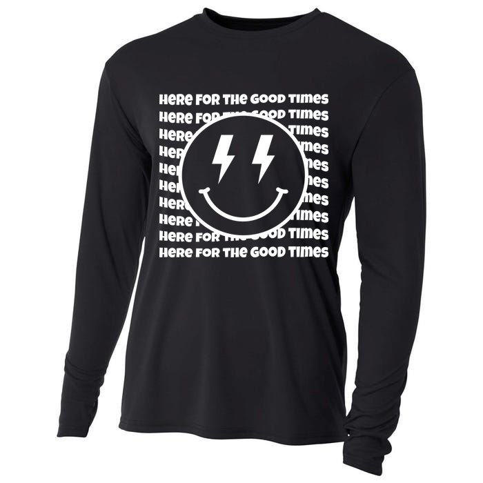 Here For The Good Times Retro Smile Cooling Performance Long Sleeve Crew
