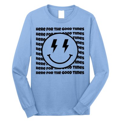 Here For The Good Times Retro Smile Long Sleeve Shirt