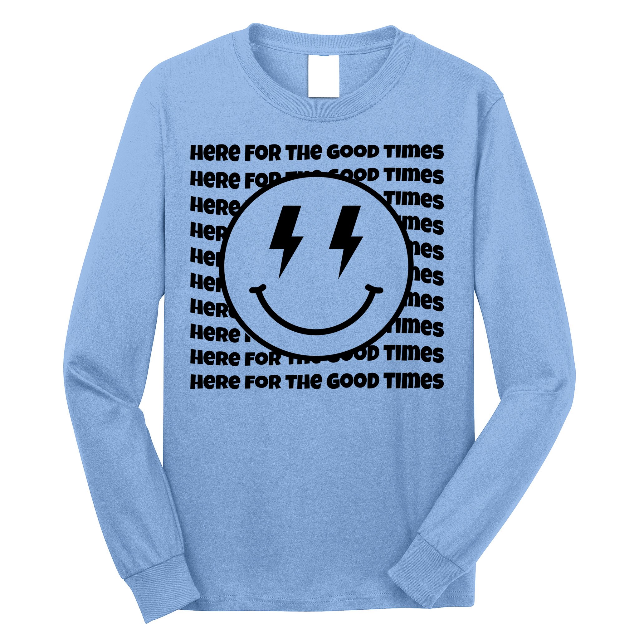 Here For The Good Times Retro Smile Long Sleeve Shirt