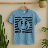 Here For The Good Times Retro Smile T-Shirt