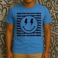Here For The Good Times Retro Smile T-Shirt