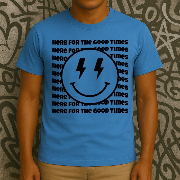 Here For The Good Times Retro Smile T-Shirt