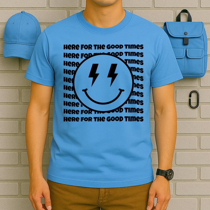 Here For The Good Times Retro Smile T-Shirt