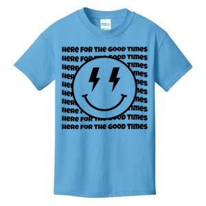 Here For The Good Times Retro Smile Kids T-Shirt