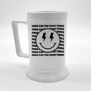 Here For The Good Times Retro Smile Beer Stein