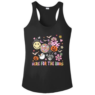 Here For The Boos Groovy Ghost Retro Disco Halloween Costume Meaningful Gift Ladies PosiCharge Competitor Racerback Tank