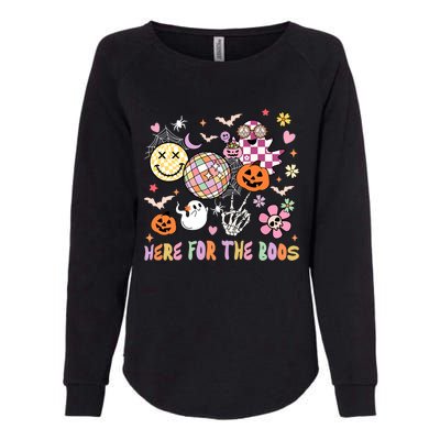 Here For The Boos Groovy Ghost Retro Disco Halloween Costume Meaningful Gift Womens California Wash Sweatshirt