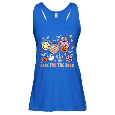 Here For The Boos Groovy Ghost Retro Disco Halloween Costume Meaningful Gift Ladies Essential Flowy Tank