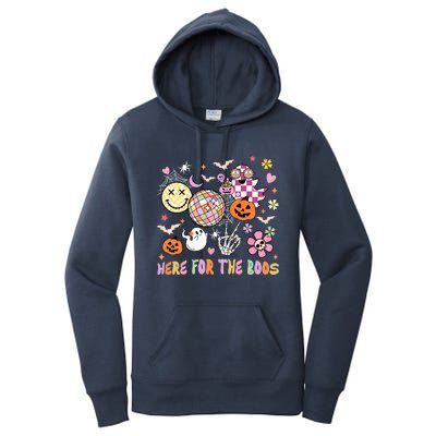 Here For The Boos Groovy Ghost Retro Disco Halloween Costume Meaningful Gift Women's Pullover Hoodie