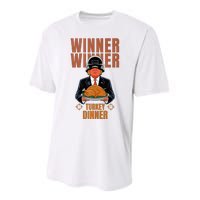 Humor Funny Trump Winner Winner Turkey Dinner Thanksgiving Performance Sprint T-Shirt