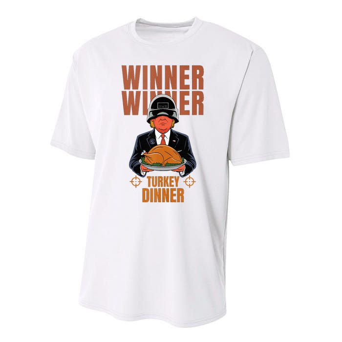 Humor Funny Trump Winner Winner Turkey Dinner Thanksgiving Performance Sprint T-Shirt