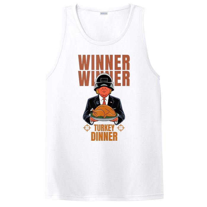 Humor Funny Trump Winner Winner Turkey Dinner Thanksgiving PosiCharge Competitor Tank