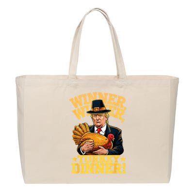 Humor Funny Trump Winner Winner Turkey Dinner Thanksgiving Cotton Canvas Jumbo Tote