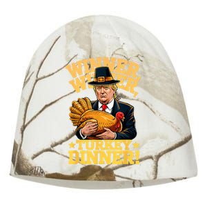 Humor Funny Trump Winner Winner Turkey Dinner Thanksgiving Kati - Camo Knit Beanie