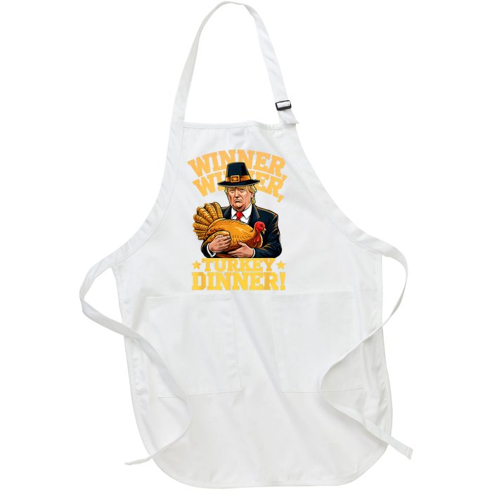 Humor Funny Trump Winner Winner Turkey Dinner Thanksgiving Full-Length Apron With Pockets