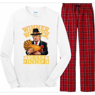 Humor Funny Trump Winner Winner Turkey Dinner Thanksgiving Long Sleeve Pajama Set