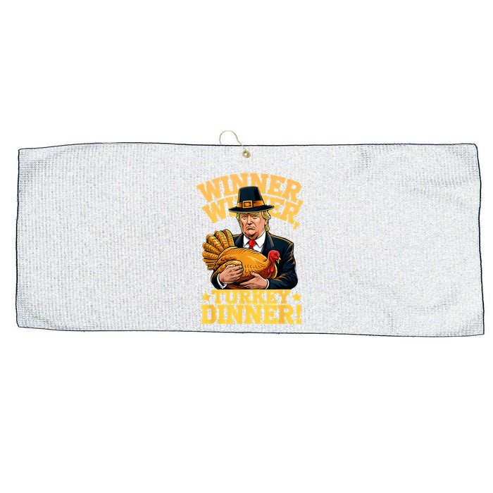 Humor Funny Trump Winner Winner Turkey Dinner Thanksgiving Large Microfiber Waffle Golf Towel