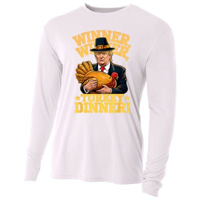 Humor Funny Trump Winner Winner Turkey Dinner Thanksgiving Cooling Performance Long Sleeve Crew