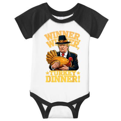 Humor Funny Trump Winner Winner Turkey Dinner Thanksgiving Infant Baby Jersey Bodysuit