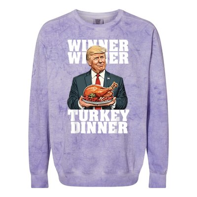 Humor Funny Trump Winner Winner Turkey Dinner Thanksgiving Colorblast Crewneck Sweatshirt