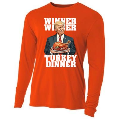 Humor Funny Trump Winner Winner Turkey Dinner Thanksgiving Cooling Performance Long Sleeve Crew