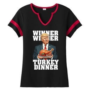 Humor Funny Trump Winner Winner Turkey Dinner Thanksgiving Ladies Halftime Notch Neck Tee