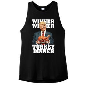 Humor Funny Trump Winner Winner Turkey Dinner Thanksgiving Ladies PosiCharge Tri-Blend Wicking Tank