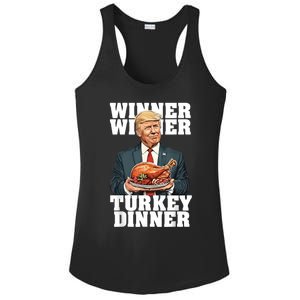 Humor Funny Trump Winner Winner Turkey Dinner Thanksgiving Ladies PosiCharge Competitor Racerback Tank