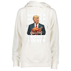 Humor Funny Trump Winner Winner Turkey Dinner Thanksgiving Womens Funnel Neck Pullover Hood