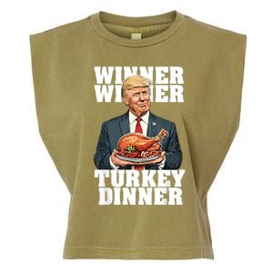 Humor Funny Trump Winner Winner Turkey Dinner Thanksgiving Garment-Dyed Women's Muscle Tee