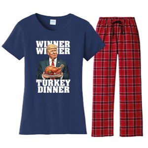 Humor Funny Trump Winner Winner Turkey Dinner Thanksgiving Women's Flannel Pajama Set