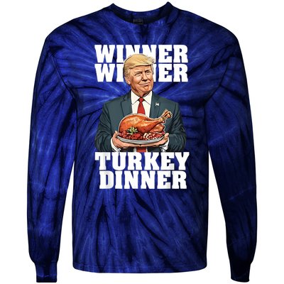 Humor Funny Trump Winner Winner Turkey Dinner Thanksgiving Tie-Dye Long Sleeve Shirt