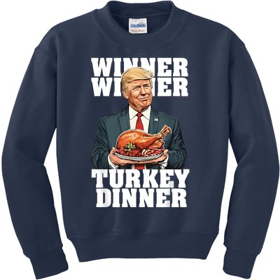 Humor Funny Trump Winner Winner Turkey Dinner Thanksgiving Kids Sweatshirt