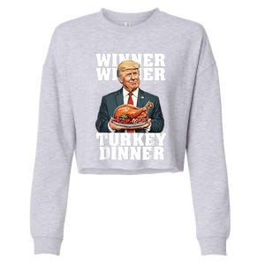 Humor Funny Trump Winner Winner Turkey Dinner Thanksgiving Cropped Pullover Crew