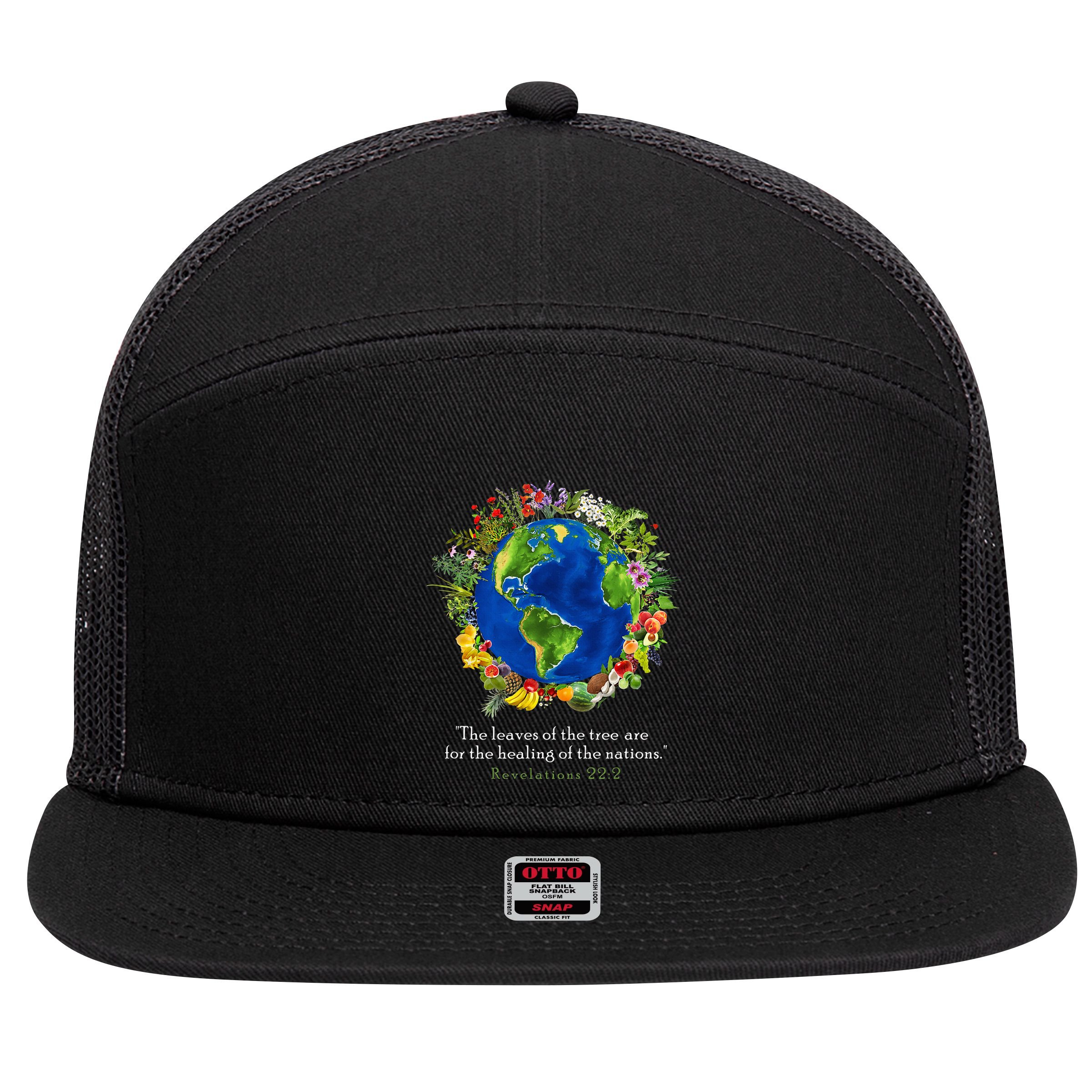 Healing For The Nations Revelations 222 7 Panel Mesh Trucker Snapback Hat