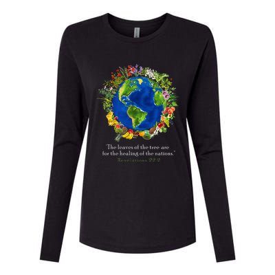 Healing For The Nations Revelations 222 Womens Cotton Relaxed Long Sleeve T-Shirt