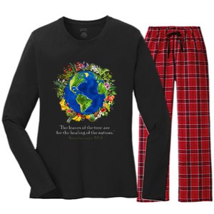 Healing For The Nations Revelations 222 Women's Long Sleeve Flannel Pajama Set 