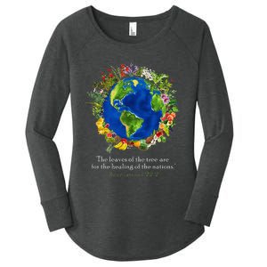 Healing For The Nations Revelations 222 Women's Perfect Tri Tunic Long Sleeve Shirt