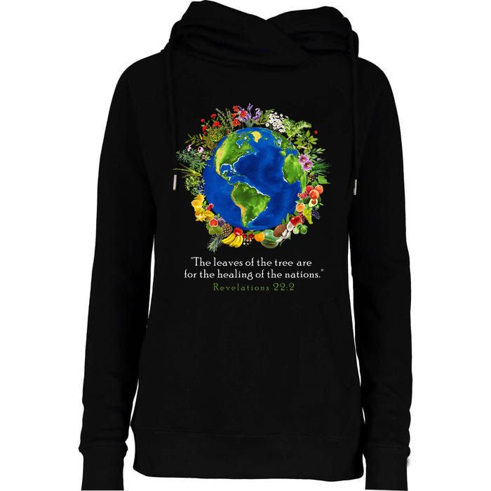 Healing For The Nations Revelations 222 Womens Funnel Neck Pullover Hood