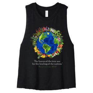 Healing For The Nations Revelations 222 Women's Racerback Cropped Tank