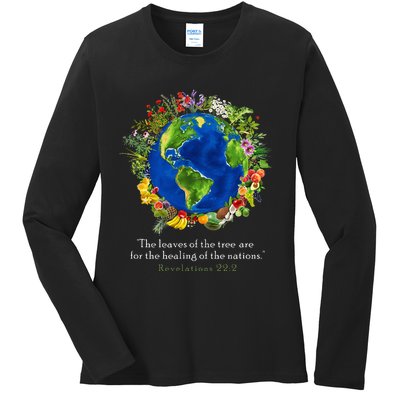 Healing For The Nations Revelations 222 Ladies Long Sleeve Shirt