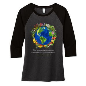 Healing For The Nations Revelations 222 Women's Tri-Blend 3/4-Sleeve Raglan Shirt