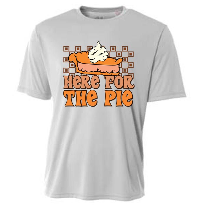 Here For The Pie Fall Vibes Autumn Season Thanksgiving Pumpkin Spice Funny Cooling Performance Crew T-Shirt